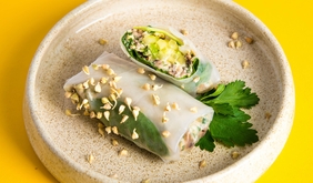 Delicate Spring Rolls with Sprouts 